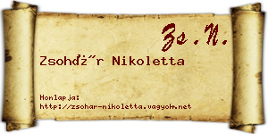 Zsohár Nikoletta névjegykártya